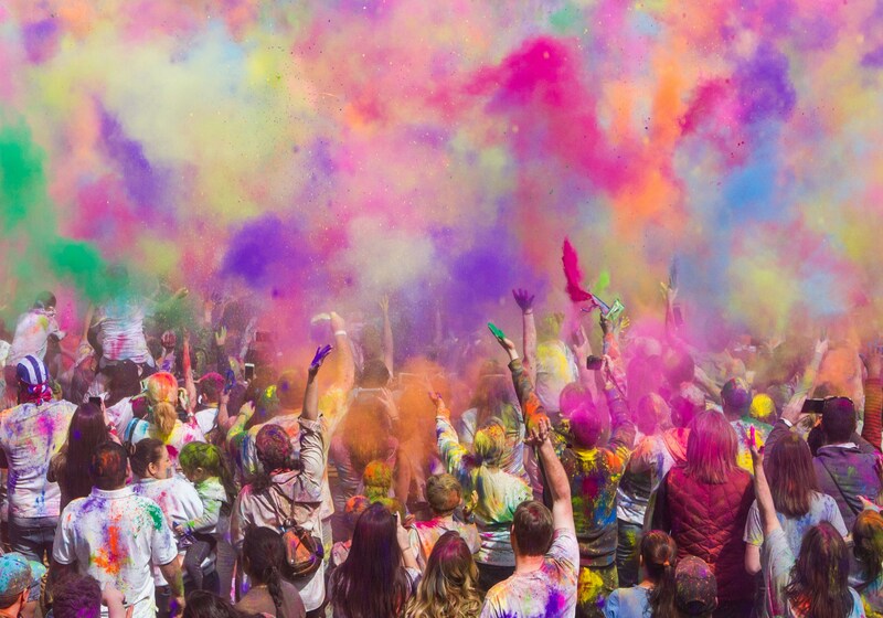 holi-celebration people enjoying holi